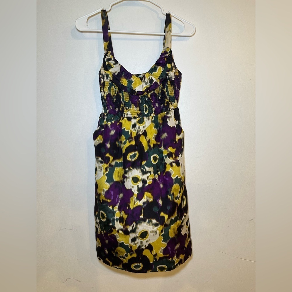 Maeve‎ by Anthropologie Giverny Dress 100% Silk Floral Sleeveless Size XS